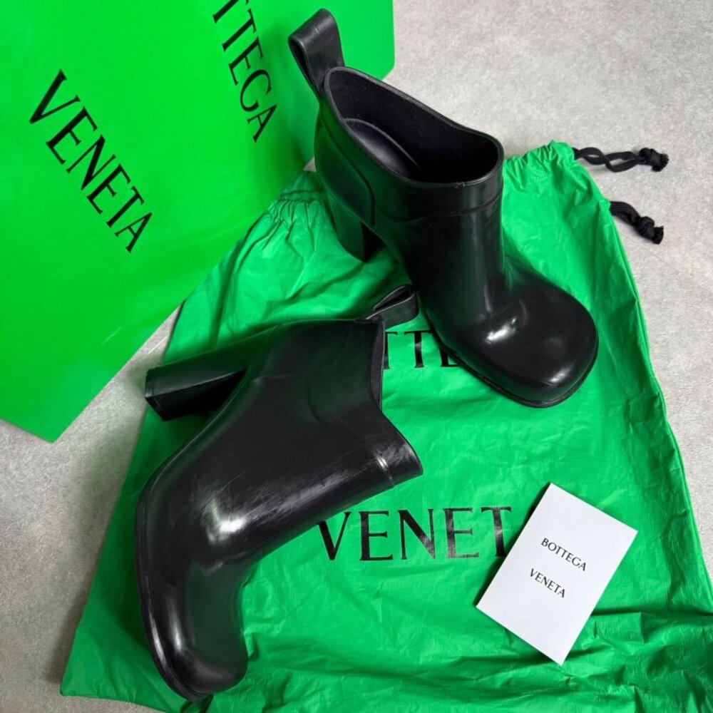 Bottega Veneta Rain Short Boots 38 25 Black Storage Bag Rubber